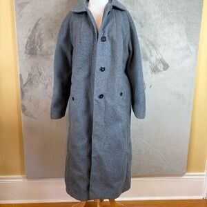 Abbmoor Trench Blazer Blue Gray Winter Coat Wmn’s Sz 16